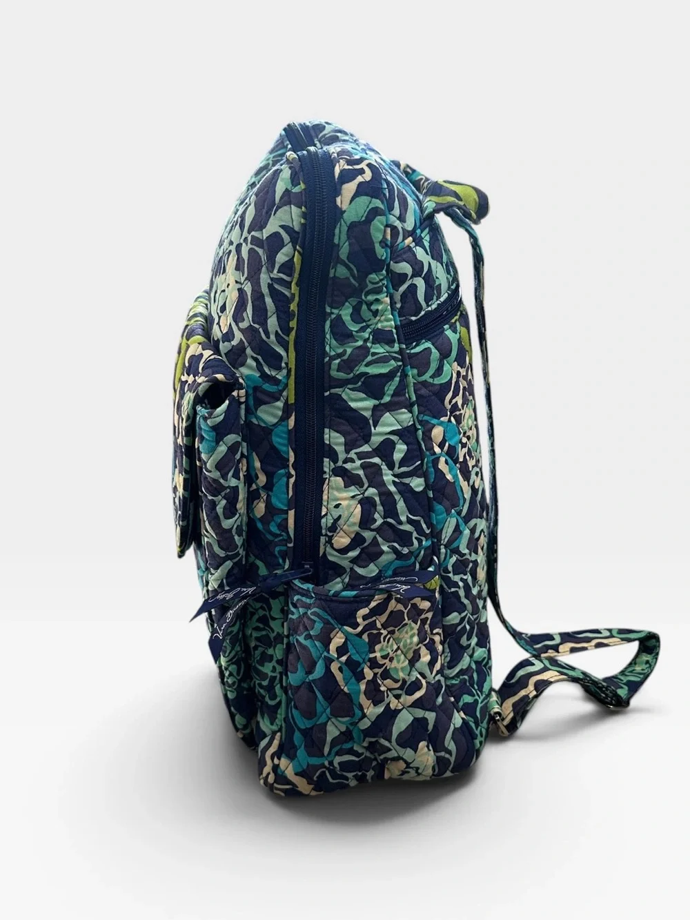Vera Bradley Retired Katalina Blues Floral Quilted Backpack Book Bag